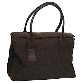 Céline-CELINE C Macadam Canvas Tote Bag Brown Auth bs21469-Brown