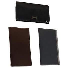 Hermès HERMES Day Planner Cover Leather 3Set Black Brown gray Auth bs21520 Brown Black