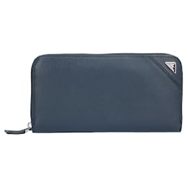 Prada-Prada Long Wallet Leather 2ML317-Navy blue