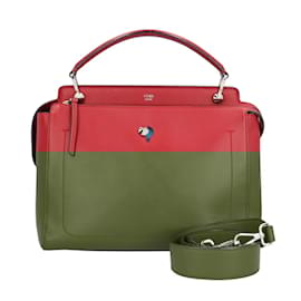 Fendi-Fendi Dotcom Leather Shoulder Bag-Red