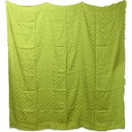 Louis Vuitton-Louis Vuitton Monogram Silk Wool Stole-Green
