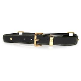 Louis Vuitton-Louis Vuitton Santur Suhali Large Leather Studded Belt-Black