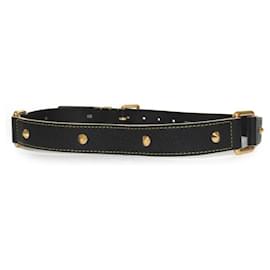 Louis Vuitton-Louis Vuitton Santur Suhali Large Leather Studded Belt-Black