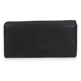 Christian Dior-Christian Dior Diorissimo Rencontre Leather Bi-fold Long Wallet-Black,Purple