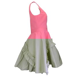 Alexander Mcqueen-Alexander McQueen Pink Ruffled Sleeveless Flared Mini Dress-Pink