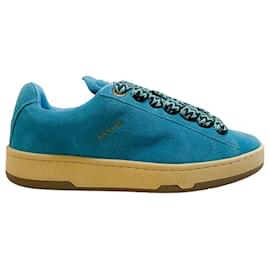Lanvin-Lanvin Blue Budgie Light Curb Low Top Sneakers-Blue