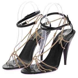 Saint Laurent-SAINT LAURENT Sandals T.EU 39 Leather-Black