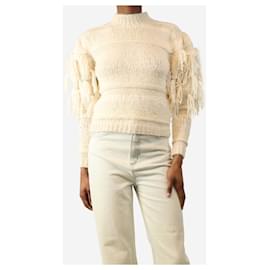 Ulla Johnson-Cream alpaca fringe-knit sweater - size UK 4-Cream
