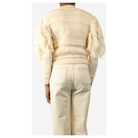 Ulla Johnson-Cream alpaca fringe-knit sweater - size UK 4-Cream