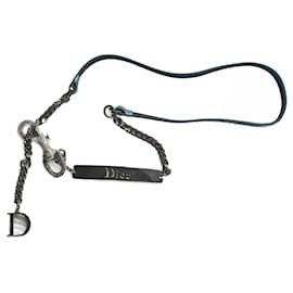 Dior Gürtel Silber Blau Silber Hardware