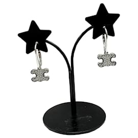 Céline-CELINE Triomphe Rhinestone Stud Earrings-Other