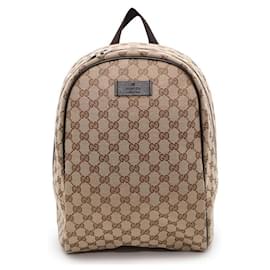 Gucci-Gucci Beige GG Canvas Backpack-Beige