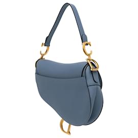 Dior-Dior Blue Grained Calfskin Saddle Bag-Blue