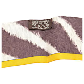 Hermès-Hermès Brown Printed Silk Twilly Scarf-Other