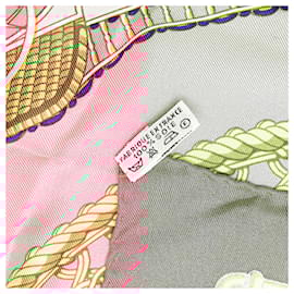 Hermès-Hermès Pink Voitures Paniers Silk Scarf-Pink