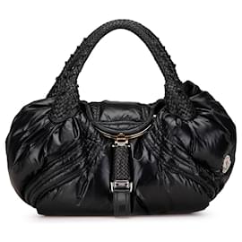 Fendi-Fendi Black Moncler Nylon Puffer Spy Handbag-Black