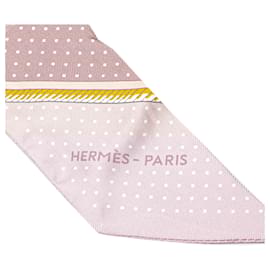 Hermès-Hermès Pink Les Voitures a Transformation Twilly Silk Scarf-Pink,Other