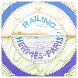 Hermès-Hermès White Railing Silk Scarf-Other