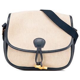 Borsa a tracolla Balle de Golf in tela marrone Hermès Marrone Beige Altro Blu navy