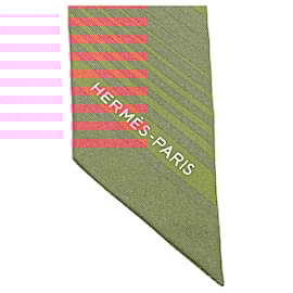 Hermès-Hermès Red Ex-Libris Silk Twilly Scarf-Other