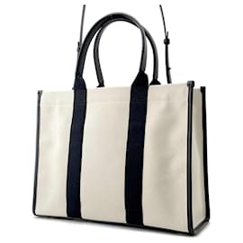Balenciaga-Balenciaga Medium Canvas Tote Bag-Black,White