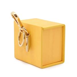 Fendi-Fendi Keychain Box Leather Charm-Yellow