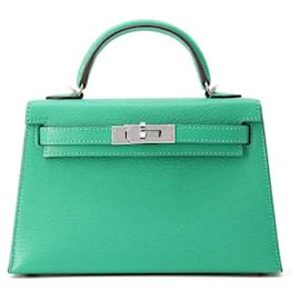 Hermès-Sac à main Hermes Kelly en vert menthe-Autre