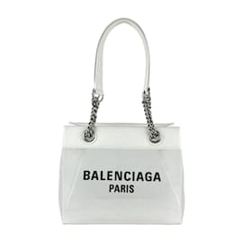Balenciaga-Balenciaga White Leather and Mesh Handbag-White