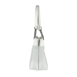 Balenciaga-Balenciaga White Leather and Mesh Handbag-White
