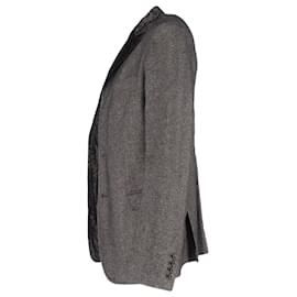 Dolce & Gabbana- Dolce & Gabbana Single-Breasted Blazer and Vest Jacket in Grey Wool-Grey