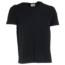 Hermès Camiseta Pocket Hermes en algodón negro Negro