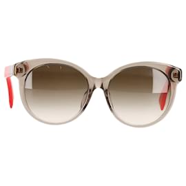 Fendi-Fendi FF 0013/F/S Flared Round Sunglasses in Brown Acetate -Brown