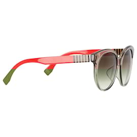 Fendi-Fendi FF 0013/F/S Flared Round Sunglasses in Brown Acetate -Brown