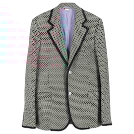 Gucci-Gucci Printed Blazer and Trouser Set in Burgundy Wool-Brown,Red