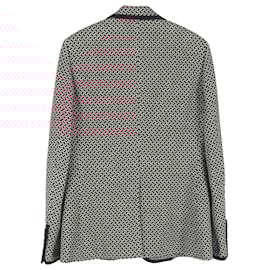 Gucci-Gucci Printed Blazer and Trouser Set in Burgundy Wool-Brown,Red