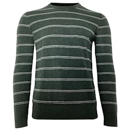 Theory-Theory Riland Crewneck Sweater in Green Wool-Green