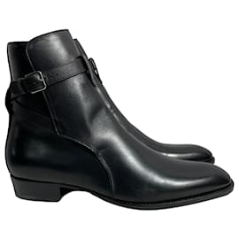Saint Laurent-Saint Laurent Wyatt Jodhpur Boots in Black Leather-Black