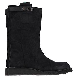 Rick Owens 14FW Moody Blistered Boots in Black Suede Black