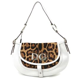 Dolce & Gabbana-Dolce & Gabbana Brown and White Shoulder Bag-Brown,White