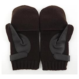 Hermès-Hermes Cashmere Mittens-Brown
