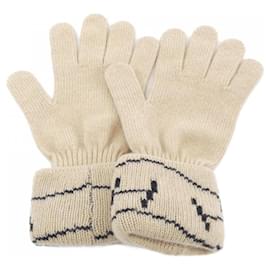 Hermès-Hermes Beige Cashmere Short Gloves-Beige