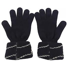 Hermès-Hermes Black Cashmere Short Gloves-Black