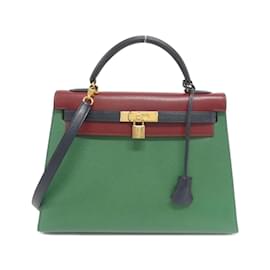Hermès-Hermes Kelly 32cm Handbag-Red,Blue,Green