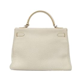 Hermès-Sac à main Hermes Kelly 32 cm-Blanc,Beige