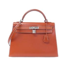 Hermès-Hermes Kelly 32cm Handbag-Brown,Beige
