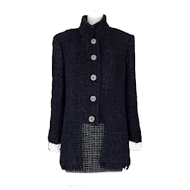 Chanel-13K$ Paris / Bombay CC Gripoix Buttons Black Tweed Jacket 50 FR-Black