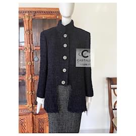 Chanel-13K$ Paris / Bombay CC Gripoix Buttons Black Tweed Jacket 50 FR-Black