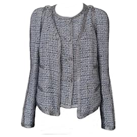 Chanel-Chanel 14K$ Super Rare Jewel Detail Tweed Jacket and Vest Ensemble 36 FR-Multiple colors