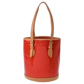 Louis Vuitton-Bolsa Bucket PM em Monogram Vernis Louis Vuitton-Vermelho