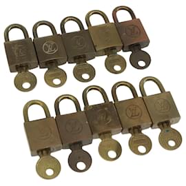 Louis Vuitton-LOUIS VUITTON Padlock 10set metal Vintage Gold Tone LV Auth ar13158-Other